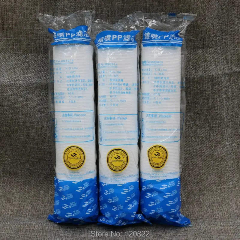 

Free Shipping 3pcs/lot PP Sediment Filter 10 inch 1 Micron Polypropylene Replacement PP Water Filter Cartridge Cotton Filter