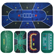 Texas Hold'em Poker Mat 1.2*0.6m blue flower pattern rubber gaming mat