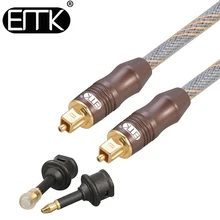 EMK 2m/6.6ft Optical TV Cable Digital Audio Line with 3.5 mm Mini Toslink Adapter for Macbook ,Soundbar,TV box