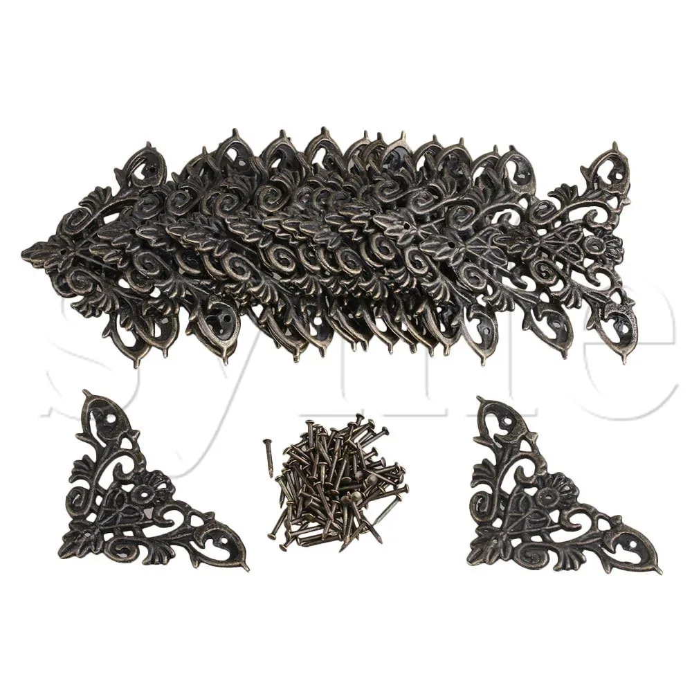 

20pcs Bronze Desk Shelf Edge Cover Vintage Style Decor Corner Protector