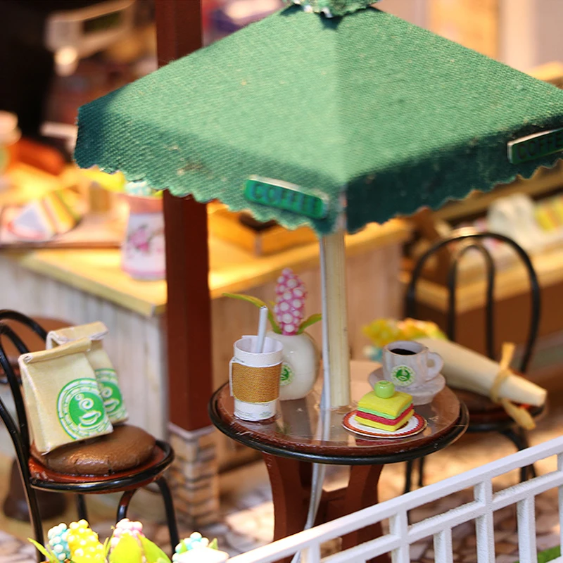 Doll House Wooden Furniture Diy House Miniature Box Puzzle Assemble 3D Miniaturas Dollhouse Kits Toys Children Birthday Gift D57