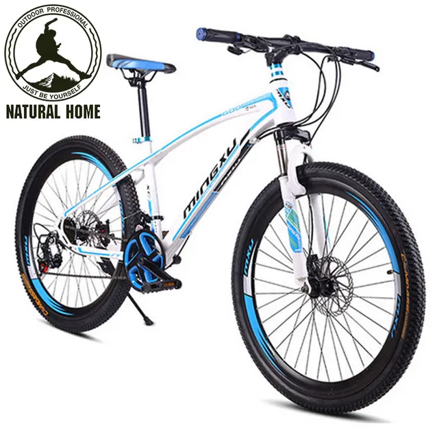 Cheap [NaturalHome] Brand 27 Speed Mountain Bike Bicycle 26 inch Steel Double Mechanical Disc Braking MTB Bike Bicycle