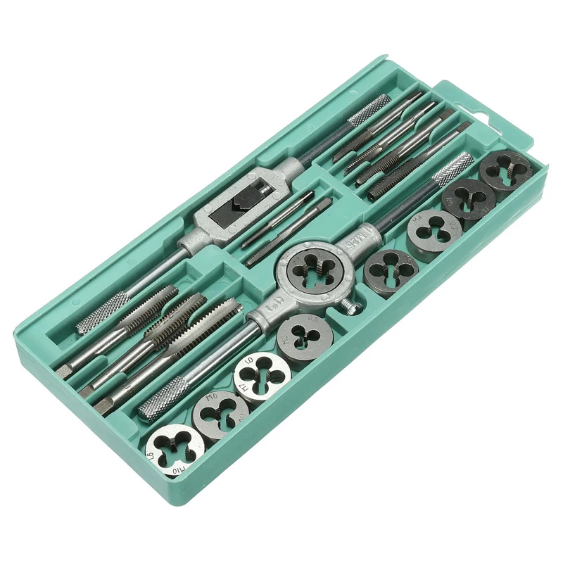 DWZ 20Pcs Threaded Cutting Set M3-M12 Pro Metric Tap Threaded Cutters Tool