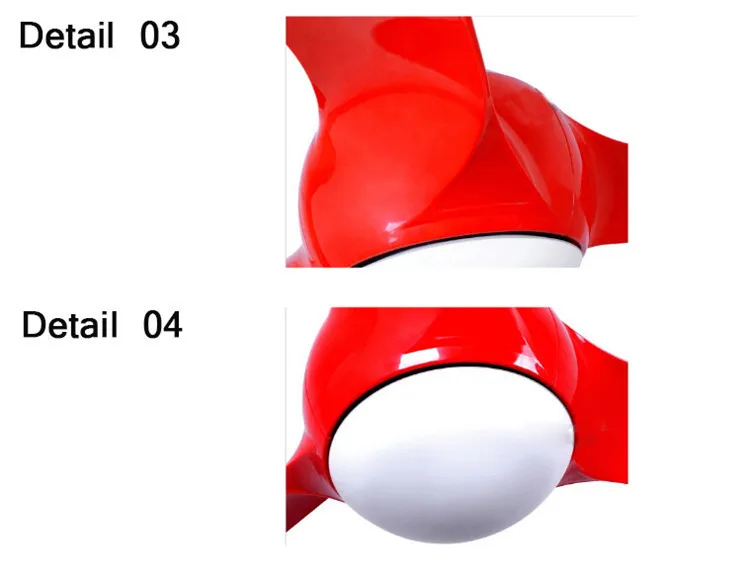 Partner Hot Seiiling Vintage Led Ceiling Fan 54 Red Black Yellow