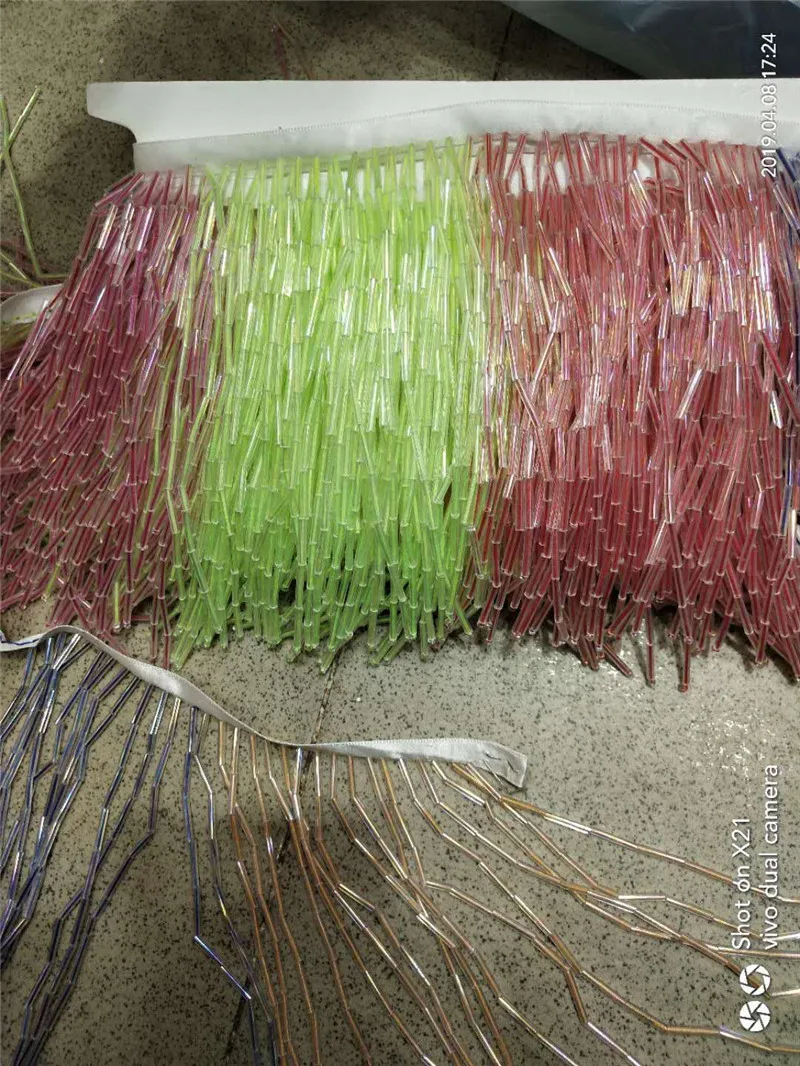 

stock colorful 5yards/bag BZL-4.1907 beads tassel fringe 15cm width for bridal wedding gown dress/sexy dress/party