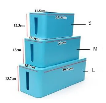 Дешево 3 размера Белый пластиковый провод коробка для хранения Кабельный органайзер коробка для хранения линии электропитания распределительная ...