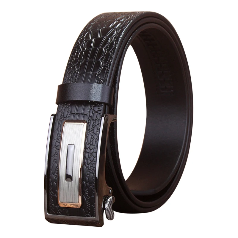 

2018 SLIGOLEEE Fashion Male belt Automatic Buckle Top Brand Luxury Business Belt Cow Genuine Leather belt for men 35mm Width