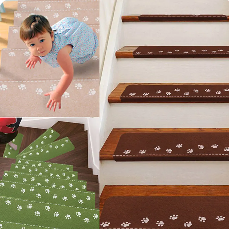 Three Colors Cute Cat Claw Luminous Stair Mat Anti-Slip Noise Reduction Self-adhesive Floor Carpets Stair Treads Protector Mats