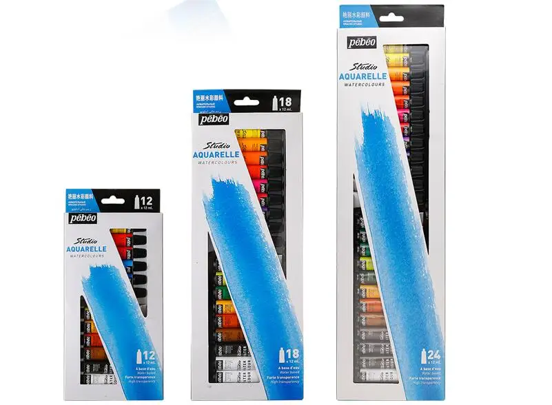 

PEBEO Studio AQUARELLE Watercolours Water Color Paint Set 12ml Tube 12 Colors 18 Colors 24 Colors