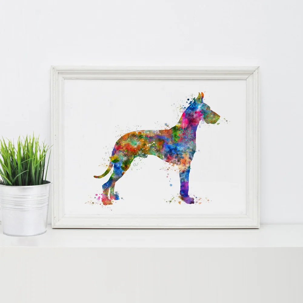 

Great Dane Dog Art Print Poster Greatdane Dog All Art Wall Hanging Art Wall Decor Great Dane Painting House Wall Art Decor P301