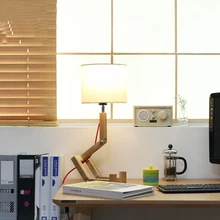 Деревянная настольная лампа, настольная лампа из дубового дерева