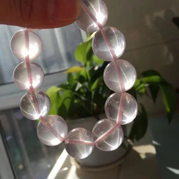 

16mm Natural Star Light Rose Quartz Mozambique Crystal Round Beads Stretch Bracelets AAAAA