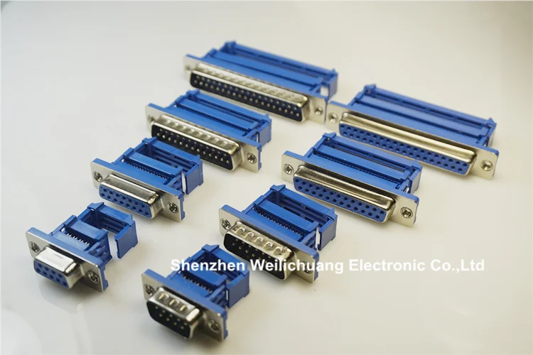 

5pcs D-sub connector IDC type 9 Pin 15 Pin 25 Pin 37 Pin Male / Female Flat Ribbon Cable 1.27 mm Pitch Connector Rohs