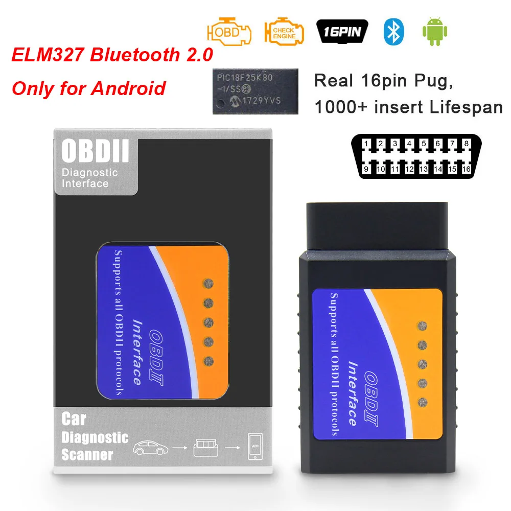 ELM 327 V1.5 PIC18F25K80 OBD2 wifi Bluetooth сканер OBD OBD2 автомобильный диагностический инструмент elm327 V1.5 odb2 сканер для Android/IOS