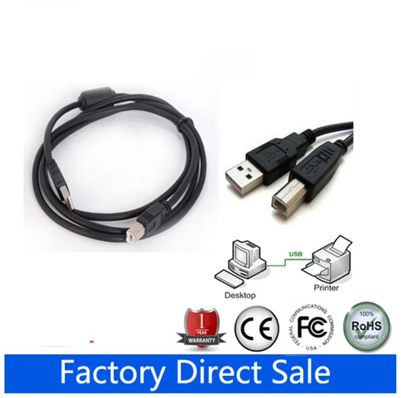 15ft USB 2.0 Extension & 10ft A Male/B Male Cable for Brother QL-1050 Wide Format PC Label Printer 