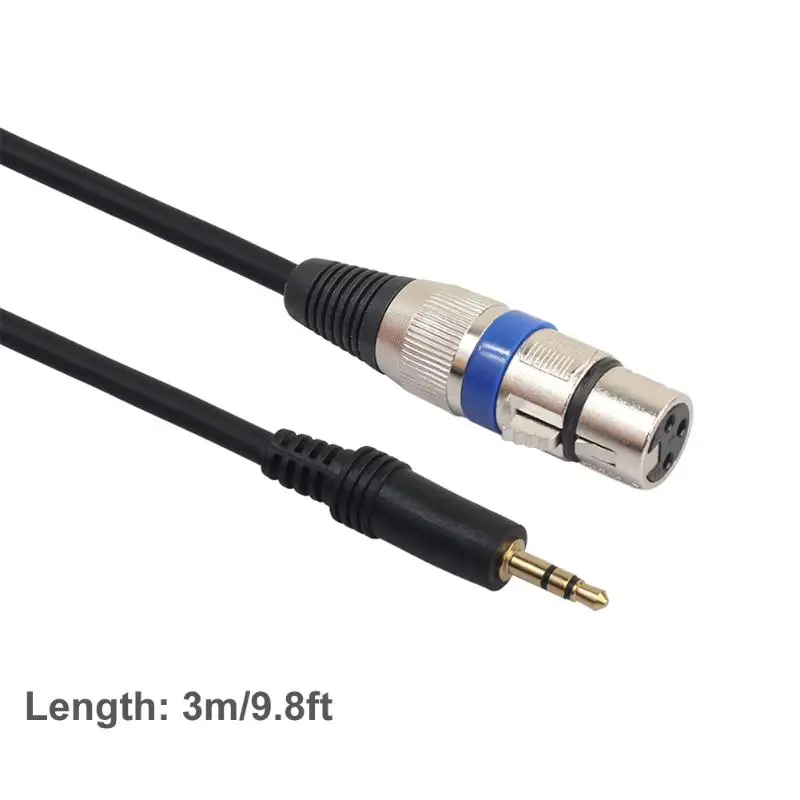 XLR 3pin Женский до 3 5 мм мужской разъем TRS аудио конвертер Кабель микрофонный