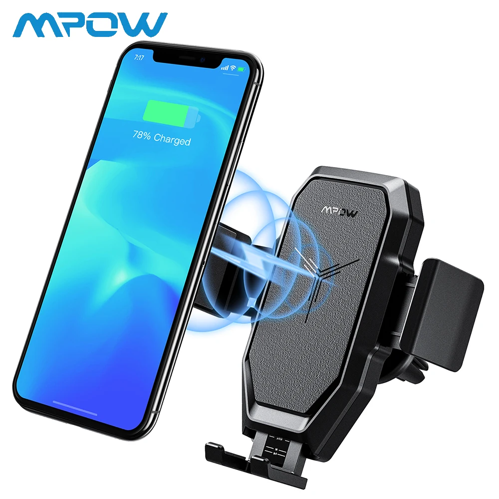 

Mpow Air Vent Wireless Fast Charging Car Phone Holder Qi Wireless Fast Charge Car Mount Stand For Iphone X/8/7/6 Samsung Xiaomi