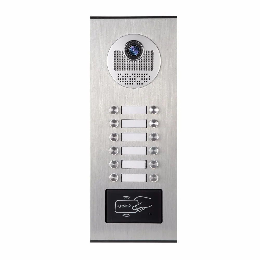 Smartyiba 12 квартиры Видеодомофоны 7 дюймов Мониторы видео-телефон двери Дверные звонки комплект Ночное видение RFID Доступа Дверные звонки ИК