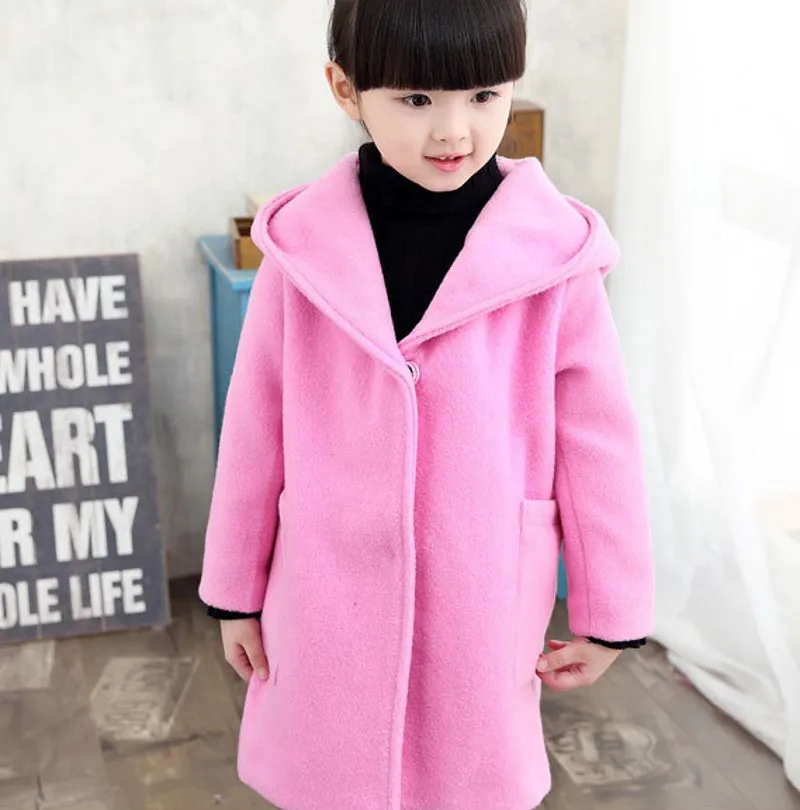 New Girls Coats And Jackets Wool Winter Fashion Chaqueta Nina Girls
