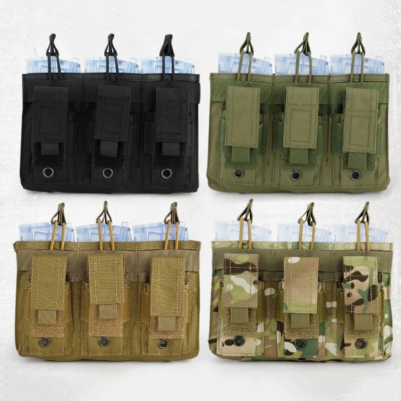 Охотничьи сумки, аксессуары, многофункциональная тактическая Тройная посылка, 4 цвета, 1000D, Оксфорд, прочное снаряжение на открытом воздухе с эластичной лентой