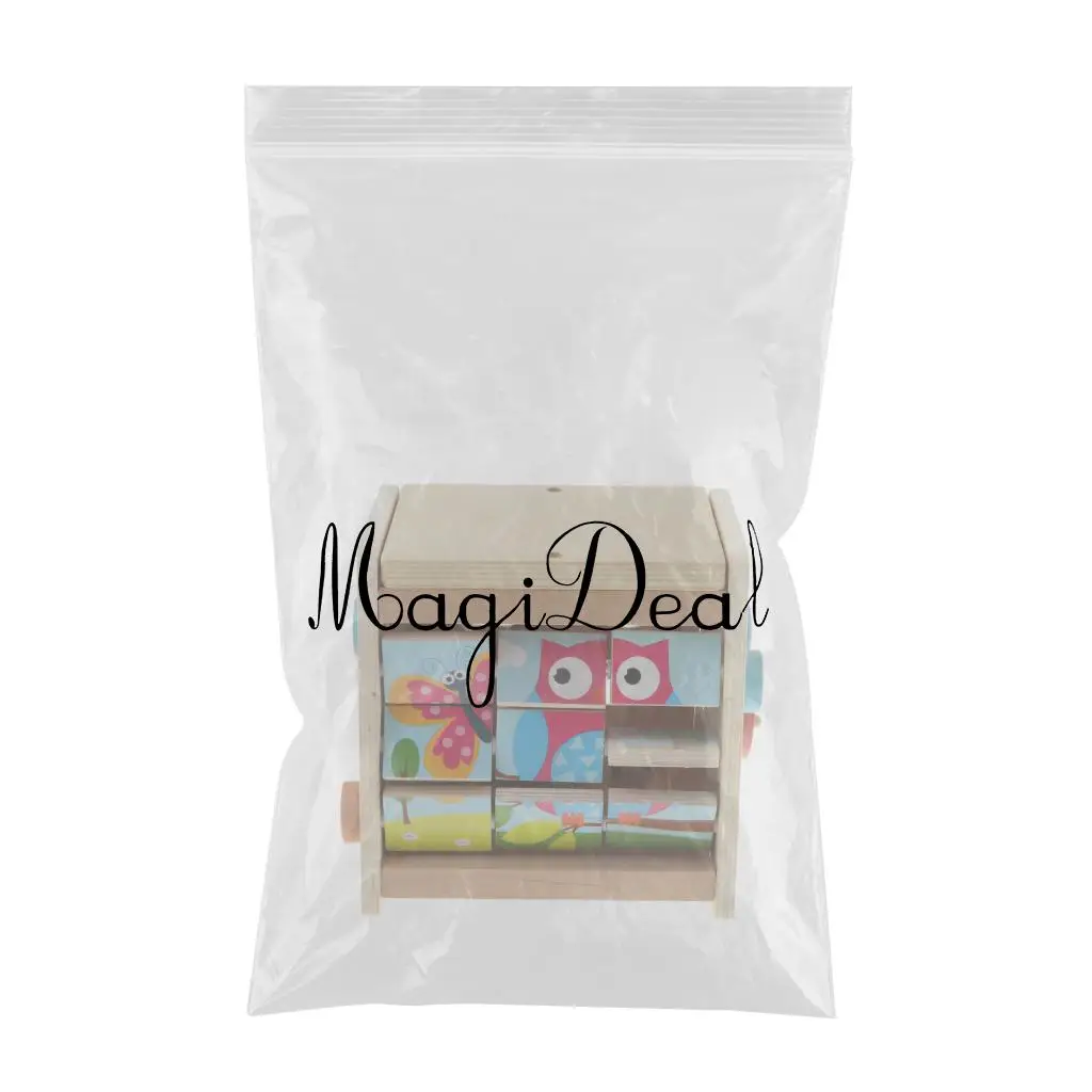 Multifunctional Wooden Box Toy Building Blocks for Jigsaw Matching Puzzles Animal Gear Games Baby Toddler Sensory Developmental
