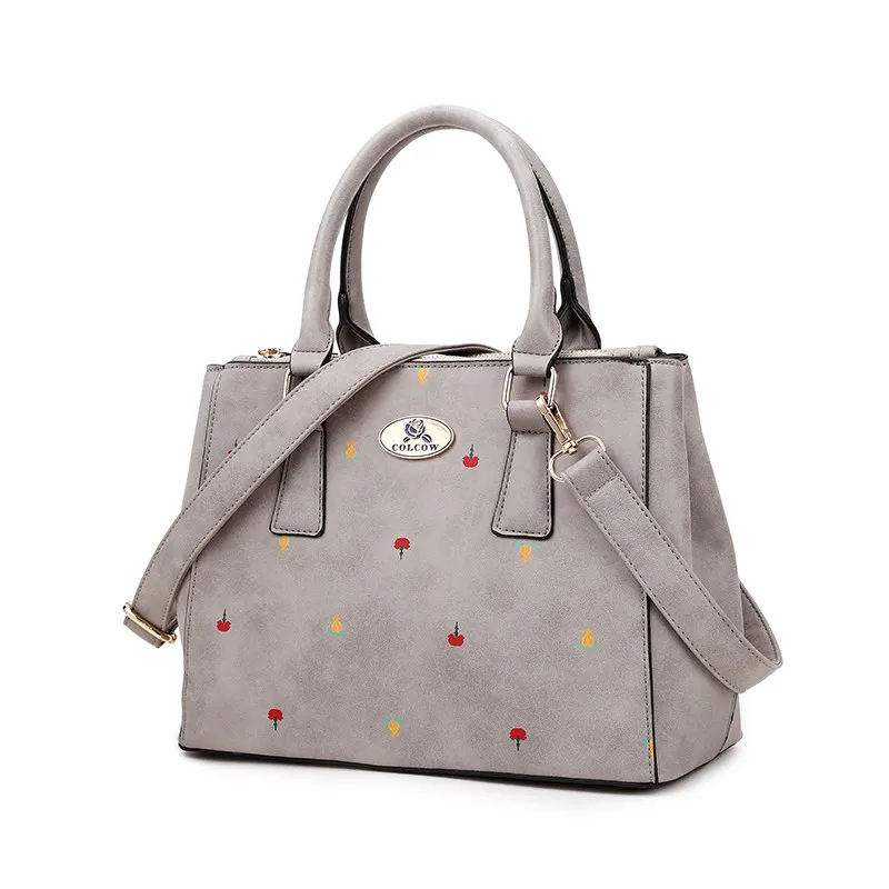 Designer Newest Flowers Printing Women Elegant Nubuck Leather font b Handbag b font Ladies PU Shoulder