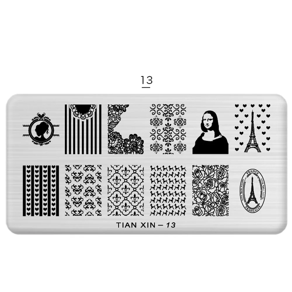 1 Pcs Nail Art Stamp 24 Styles Stamping Image Plate 6*12cm Stainless Steel Nail Template Manicure Stencil Tools