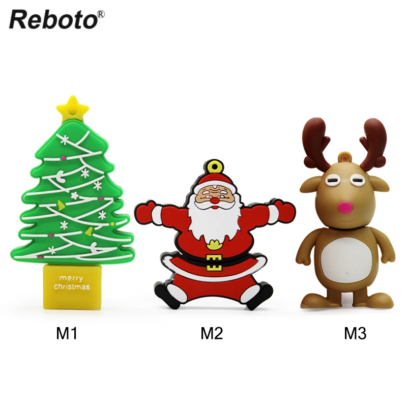 Retobo Usb 2,0 Pendrives 64 ГБ Usb 4 ГБ 8 ГБ 16 ГБ 32 ГБ накопитель Personalizado мультфильм Рождество комбинации Санта лося