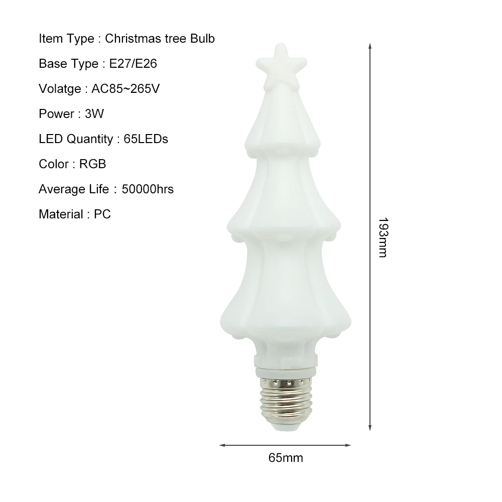 Мигающий E27 светильник в форме рождественской елки, переменный ток 220 В 110 В, RGB Светодиодный светильник для украшения дома, праздничный светильник ing