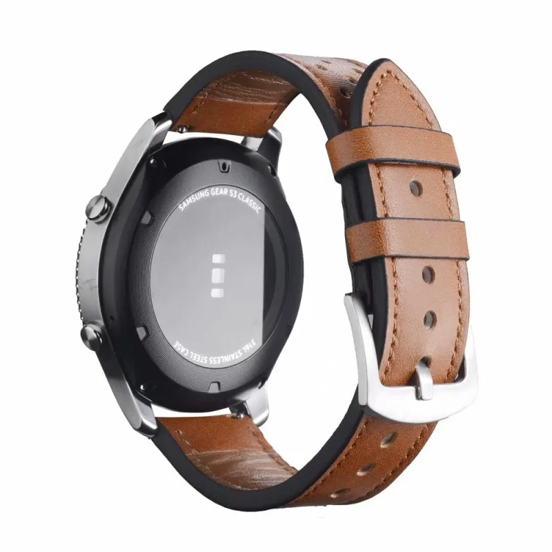 22 мм ремешок из натуральной кожи для часов samsung gear S3 Frontier классический сменный ремешок для Galaxy Watch 46 мм версия