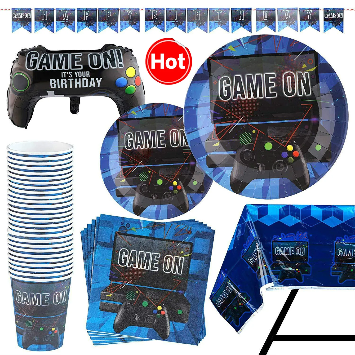 

Boy theme party decorating birthday party set of games paper cups paper plate tableware party decorating set party decoration