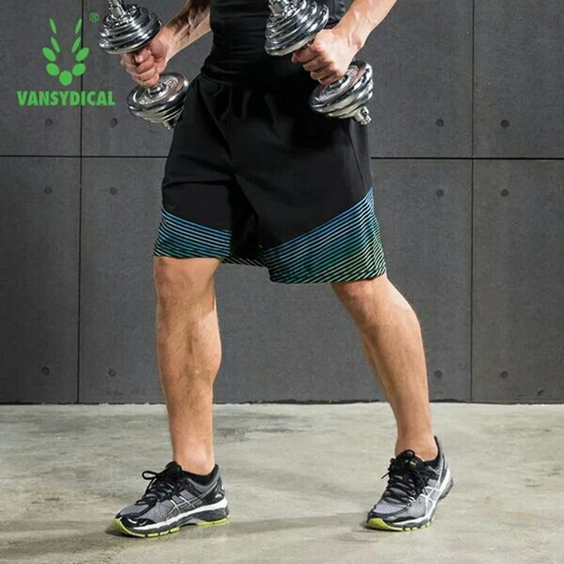 Vansydical шорты для бега мужские спортивные Фитнес дышащие быстросохнущие