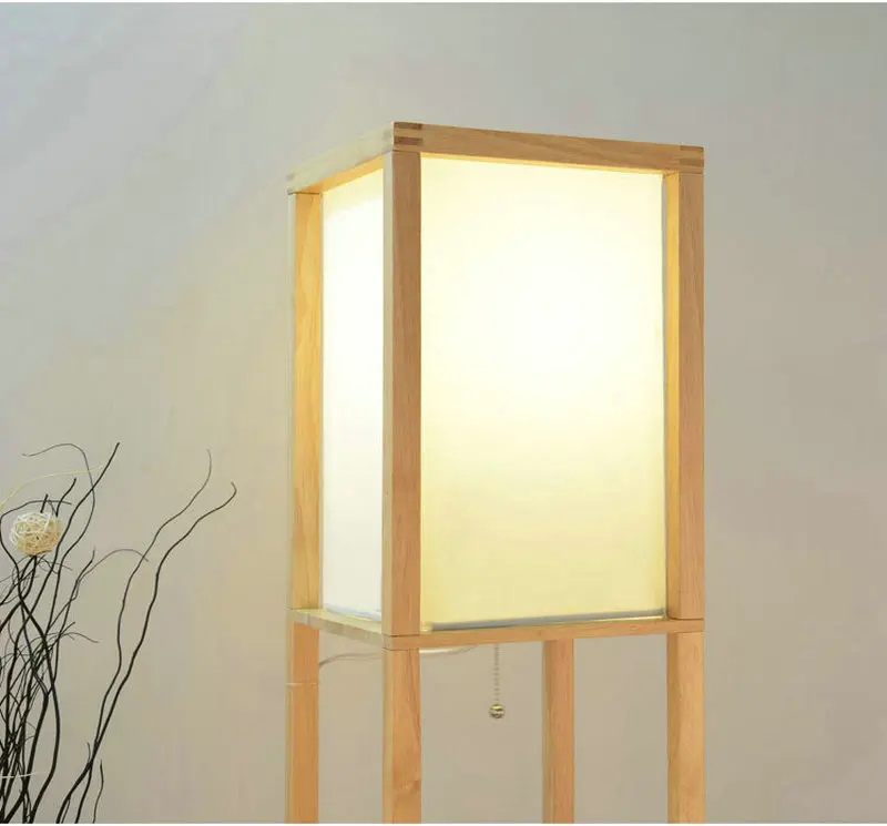 Decorativa de Madeira Luminária de Chão do Sotão Candeeiro de pé com Prateleira de Armazenamento de Mesa para Quartos Sala de Estar Modern Preto Branco Casa Led 11 Pé com Prateleira De Armazenamento de Mesa