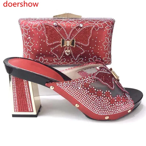 

doershow fashion Shoes and Bag To Matching African Shoes and Bag Set For Party Nigerian Women Fashion Shoes and Bag set PYY1-21