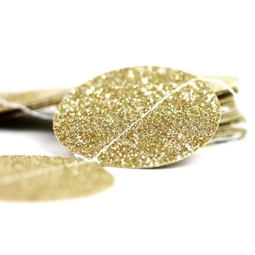 Champaign Gold Sparkly Glitter Circle Garland Conf...