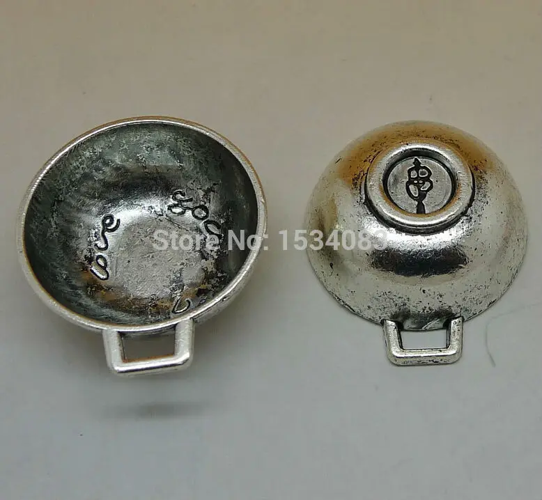 

Free shipping kitchen cooking tool pot love you message charm pendant 1pcs 35*35mm antique silver fit necklace diy metal jewelry