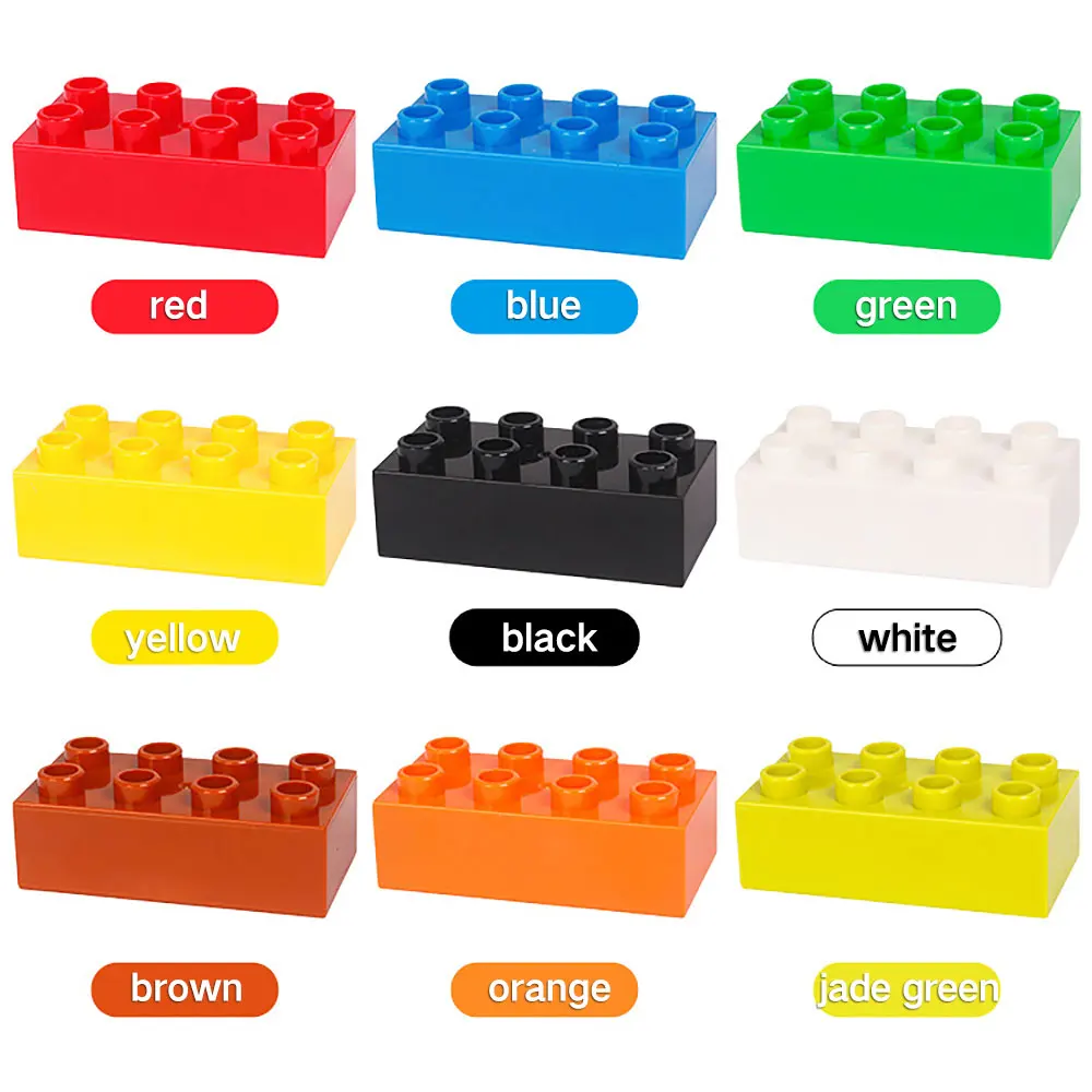 

Large Big particle building blocks Bricks Accessories Colorful 2×4 Thick brick toys for children kids gifts wiht duploing