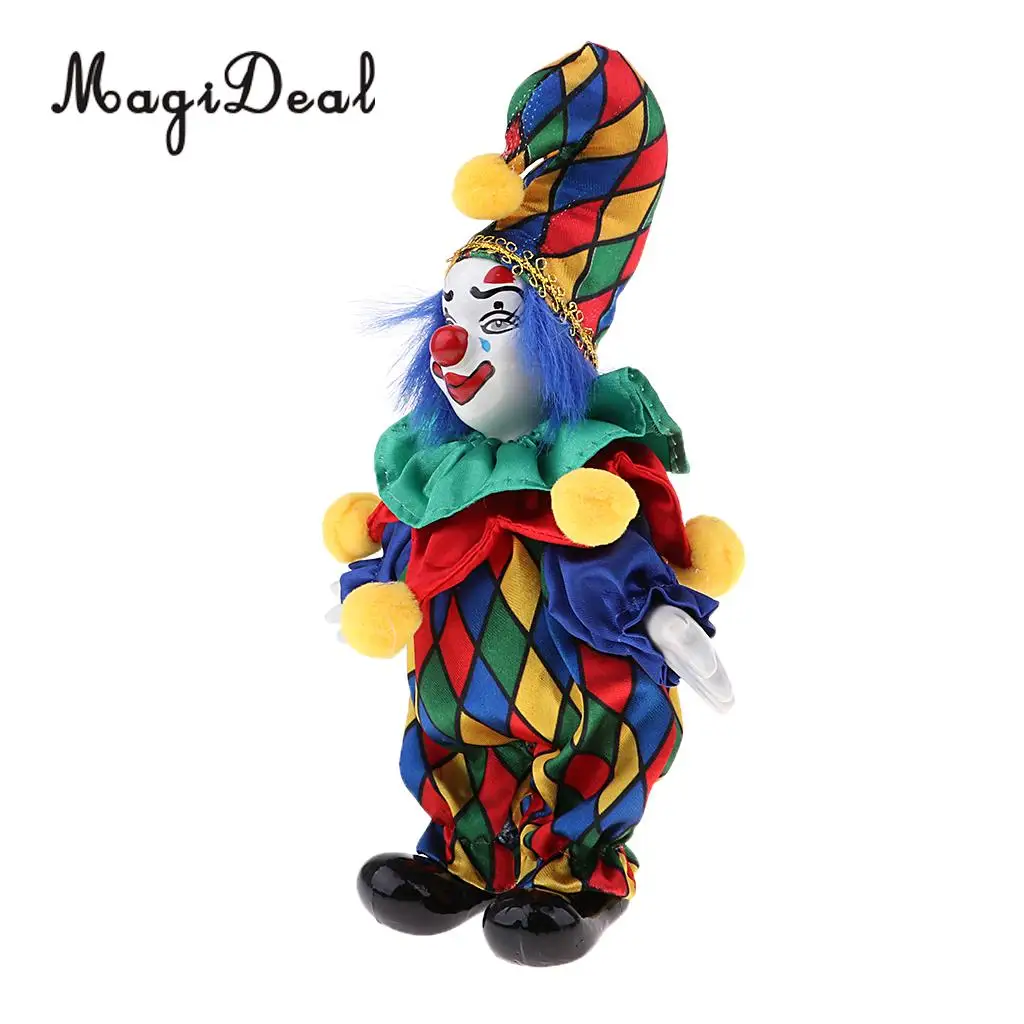 6inch Funny Clown Man Doll Wearing Colorful Costume Halloween Ornament #3