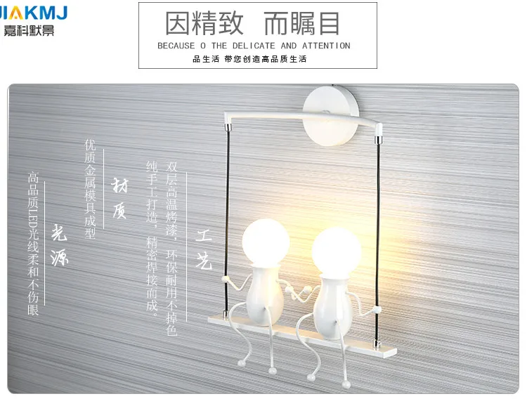 E27 Creative Iron Robot Shape Small Man Cartoon Doll Wall Mounted Lamp Sconce Lamp For Kids/Child Bedroom Corridor Living RoomE27 Modern LED Wall Lamp Creative Mounted Iron Sconce Wall Light for Bedroom Corridor Wall Light Wall mounted lampara pared wall sconces for living room