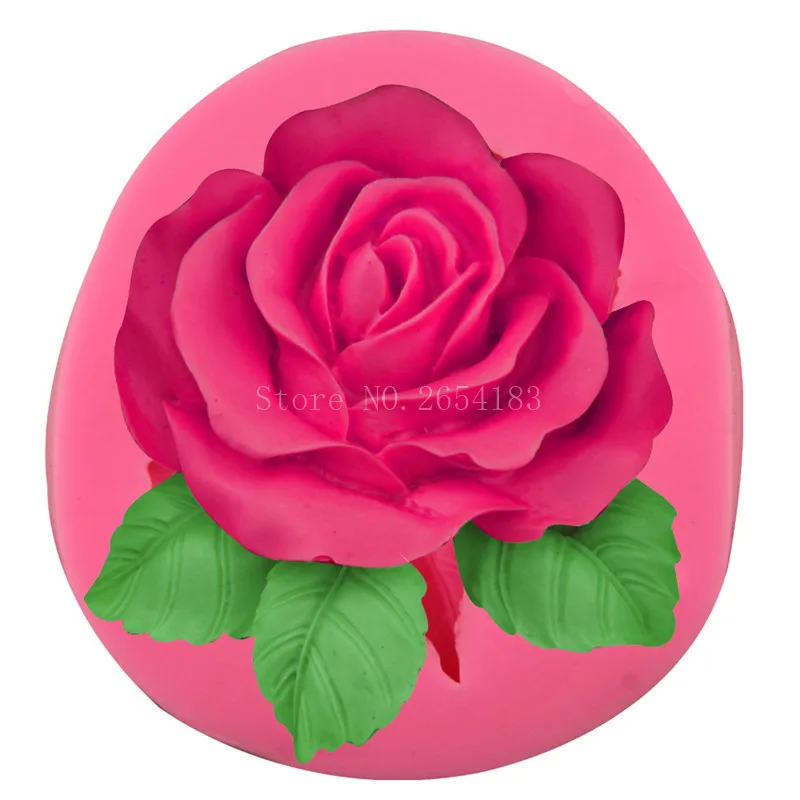 3D ROSE FLOWER Silicone Fondant Cake Mold Plant Leaf Chocolate Baking DIY Mould