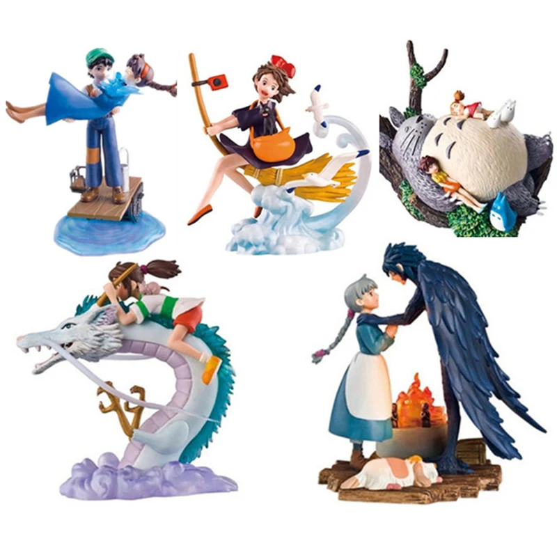 

Kiki's Delivery Service Spirited Away My Neighbor Totoro Porco Rosso Hayao Miyazaki Movie Action Figure Toy 5pcs/set 9cm