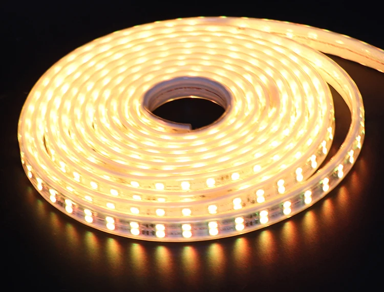 Tira do Diodo Emissor de Luz de Alto App e Remoto Rgb Brilho 220 v Tira Conduzida Impermeável 220 v 120 Leds e m Fita Fita Ledstrip Smd5050 il 18 a luz de tira o brilho alto