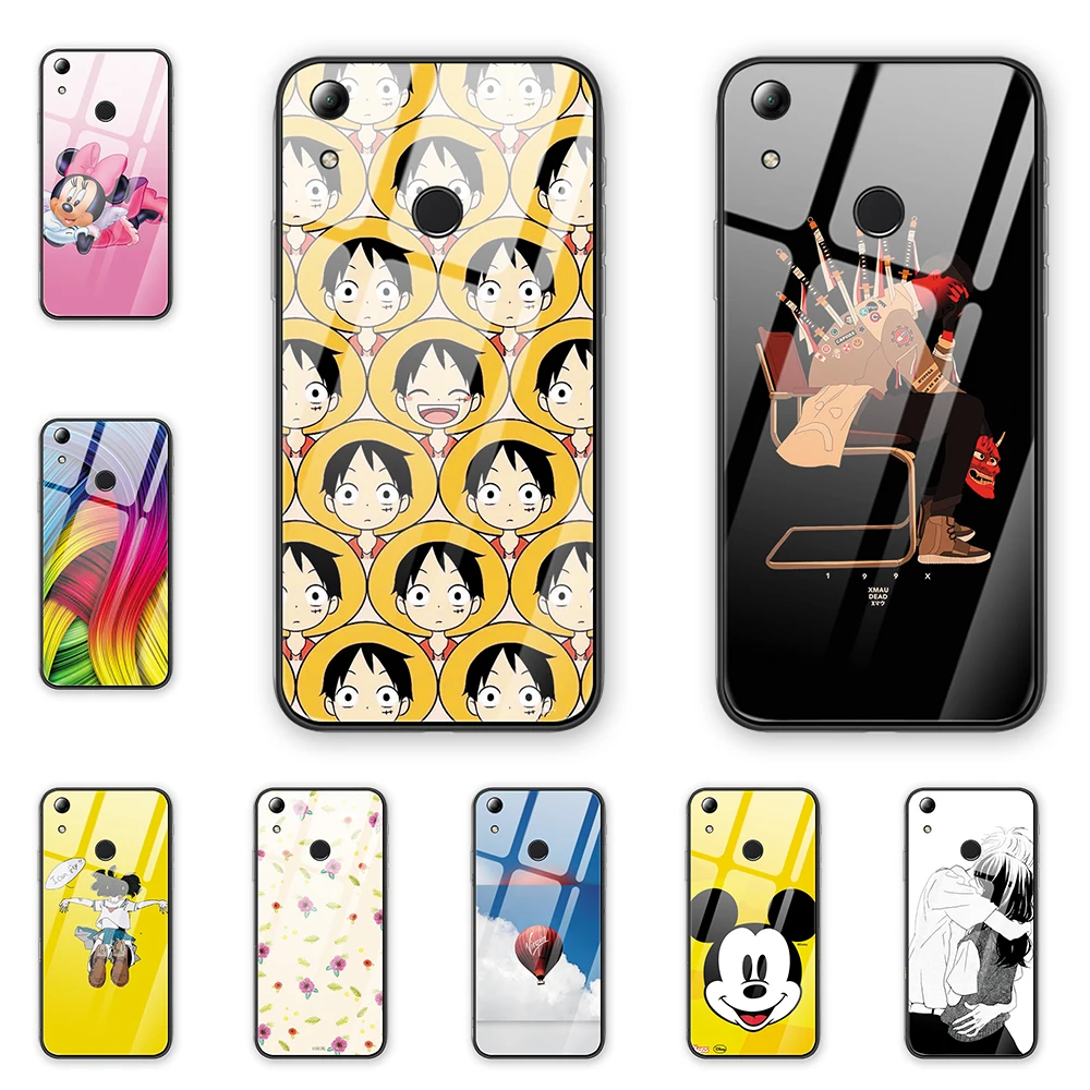 

Anime For HUAWEI Honor 8A Have fingerprint Cases Cover Tempered glass Phone Case Honor 8A Tempered glass Phone Case Cartoon