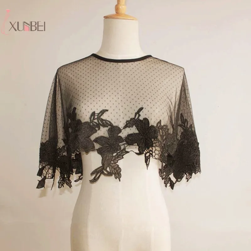 

Women Flower Lace Wedding Bridal Bolero Jacket Wrap Shawl Cape Stole Wedding Accessories
