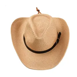 Мужская Ковбойская соломенная шляпа для женщин простая кожаная шляпа для путешествий на открытом воздухе летние солнечные шляпы дышащие