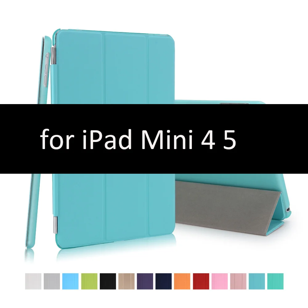 Чехол для for IPad Mini 1/2/3, golp 2 в 1 идеально подходит Магнитный искусственная кожа Smart Cover ПК прозрачный чехол для for IPad Mini 1/ 2/3 - Цвет: Blue2-45