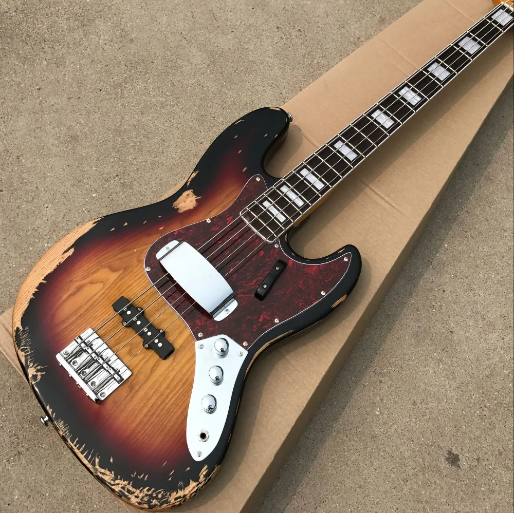 

Vicers Top Quality Relic Handmade JAZZ Electric BASS Guitar