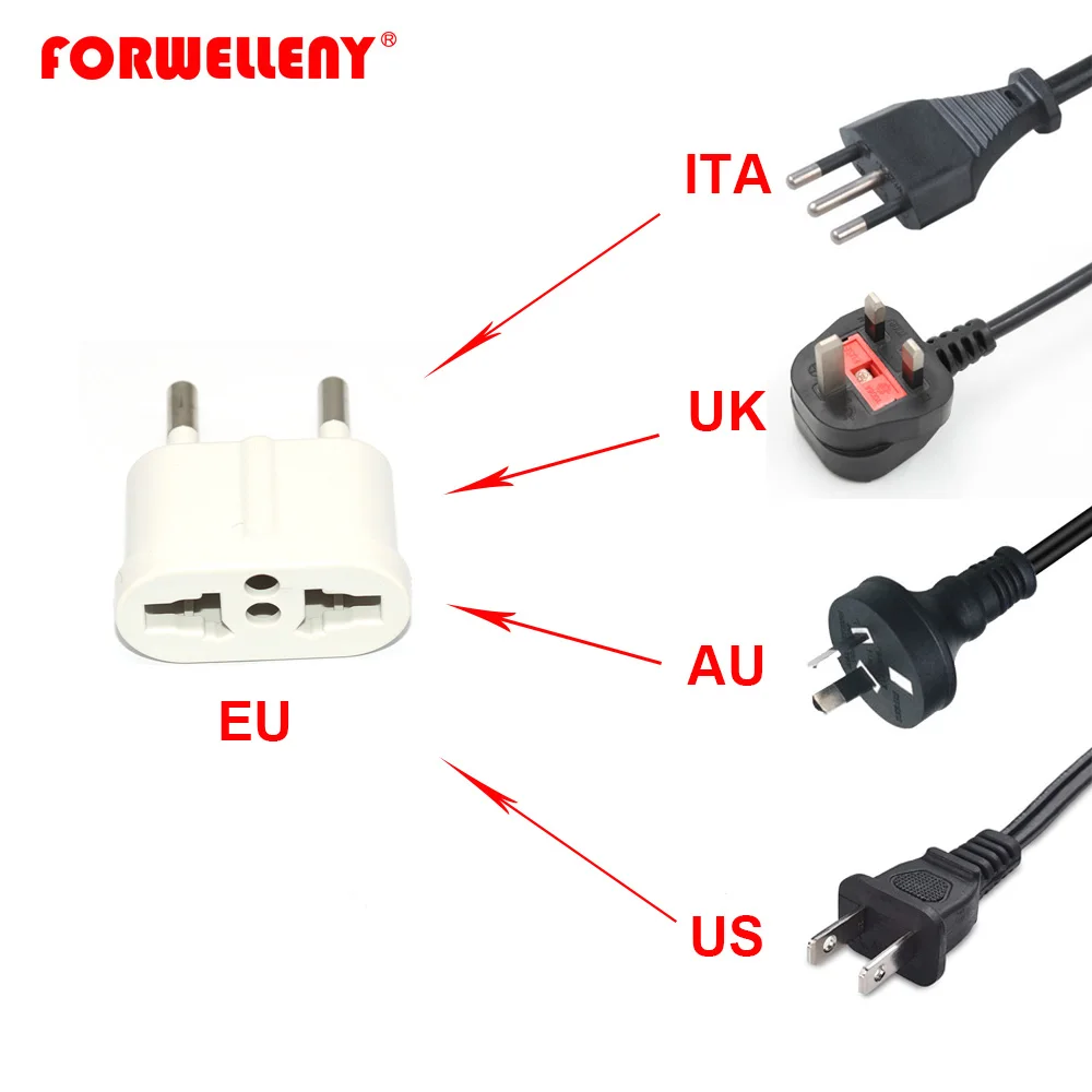 

Universal Standard UK US AU to EU AC Power Socket Plug Travel Charger Adapter Converter Travel Power Connector