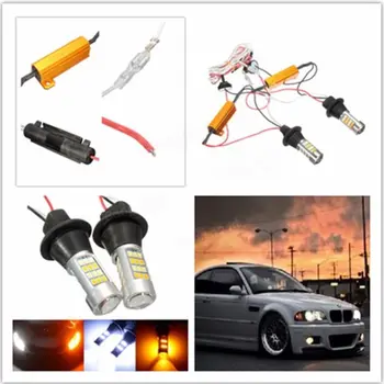 

2PCs 1156 BAU15S 7507 Dual Color LED Turn Signal White/Amber Canbus No Error Switchback LED Bulbs Yellow Orange 12V 2835 50W