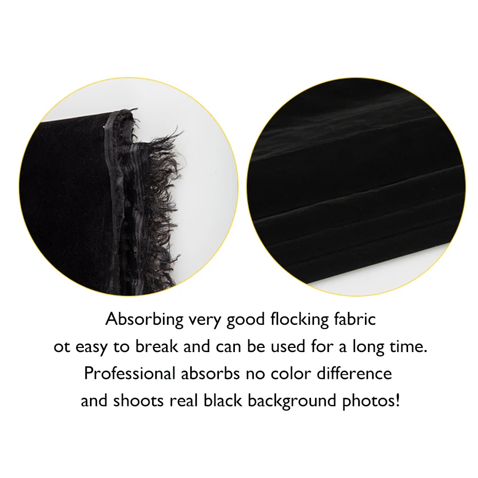 Профессиональный фланелевый черный фон для студийной фотосъемки, чистый черный фон, поддержка ткани для фотосъемки размером 1 м, 2 м, 3 м